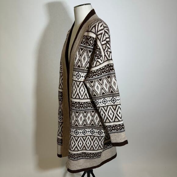 Jessica Simpson Aztec Western Open Front Cardigan Sweater Long Duster Womens S - Picture 4 of 10